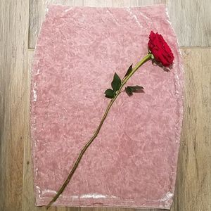 Forever 21 Pink Velvet Pencil Skirt